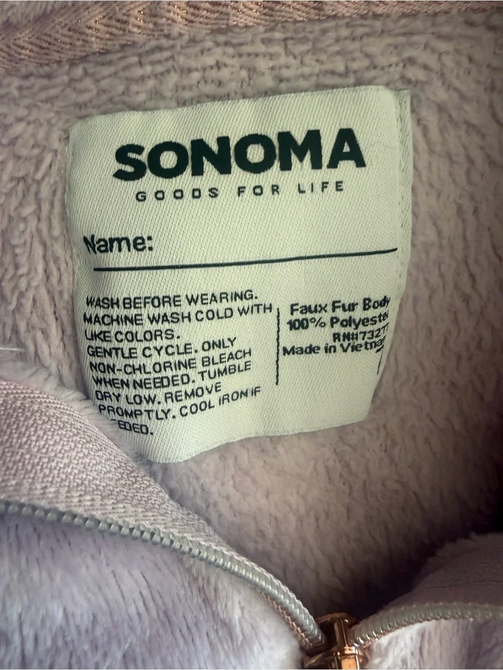 Sonoma Goods for Life lavender quarter-zip faux fur fuzzy soft fleece pullover 7